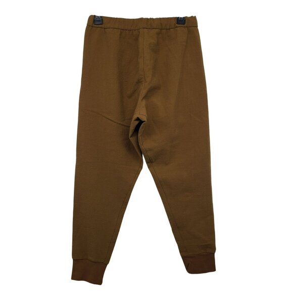 James Perse Camel Brown Cropped Twill Jogger Track Pants Womens - Picture 9 of 13